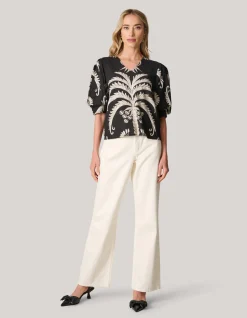 Printed Top Zwart