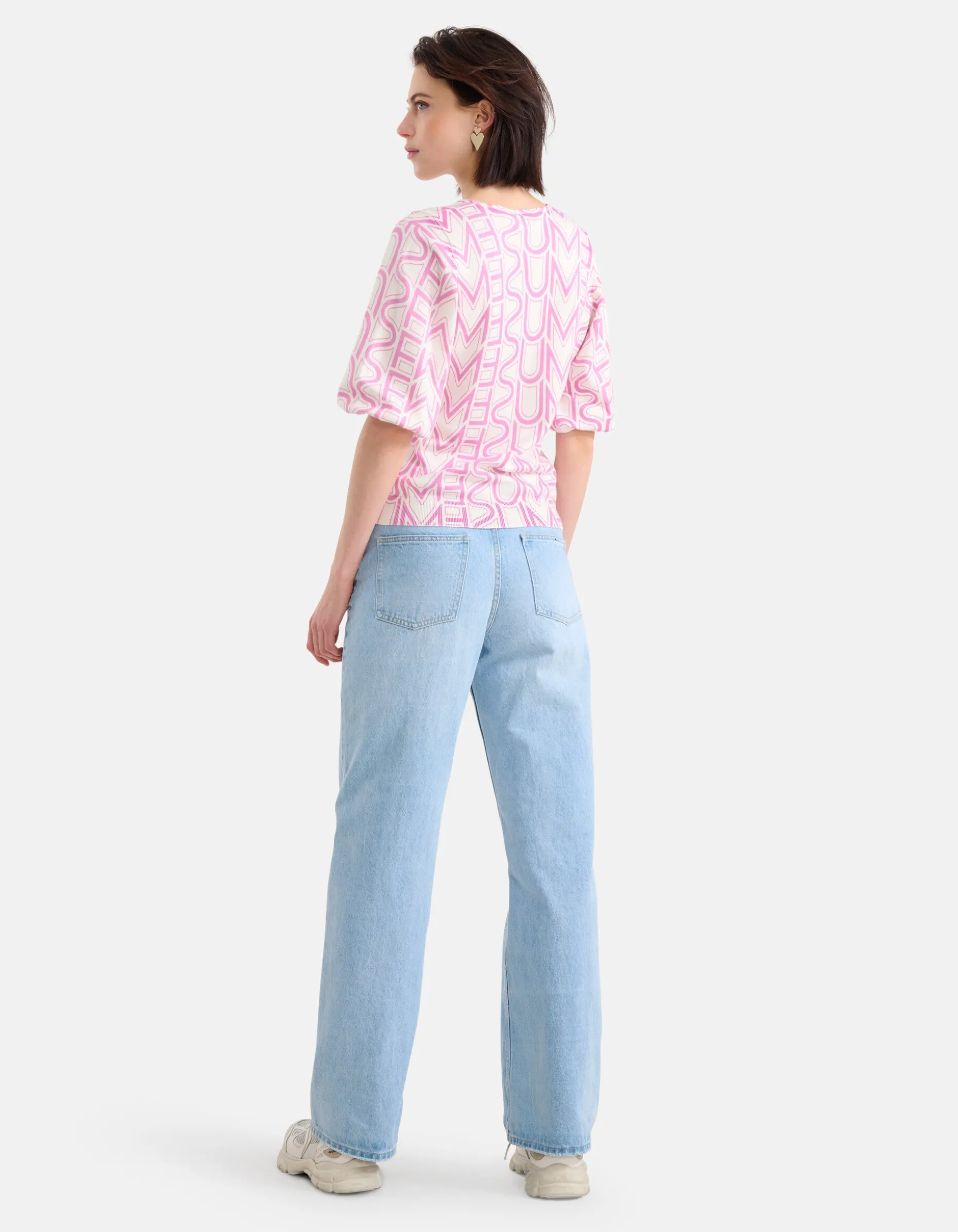 Printed Trui Lichtroze