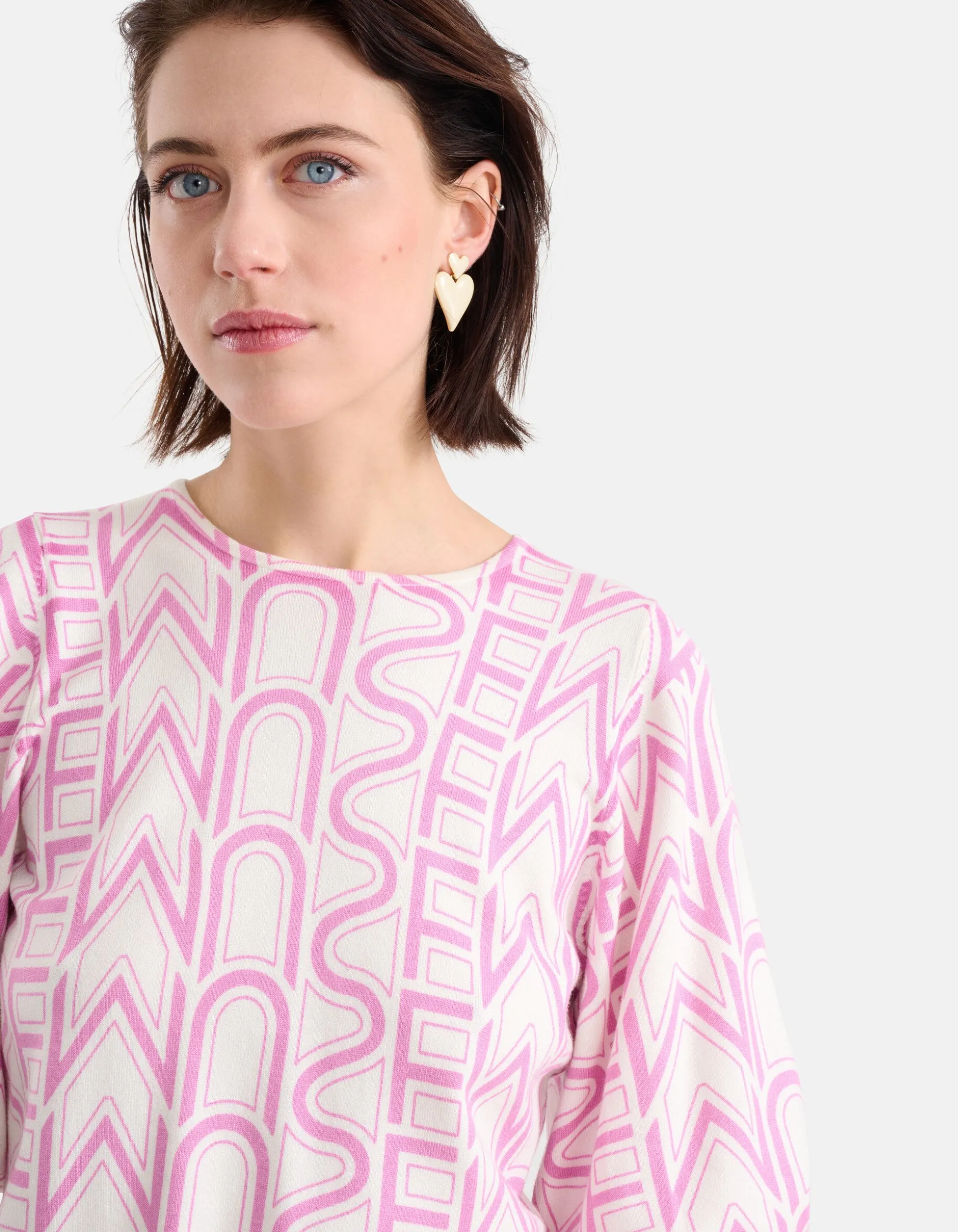 Printed Trui Lichtroze