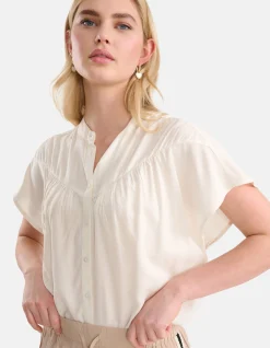 Relaxed Fit Top Gebroken Wit