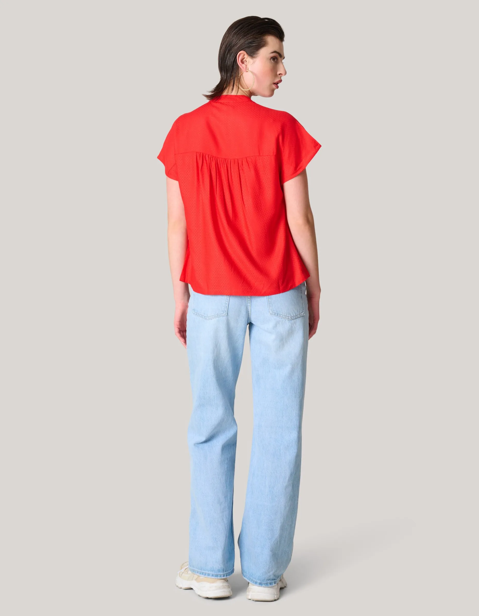 Relaxed Fit Top Rood