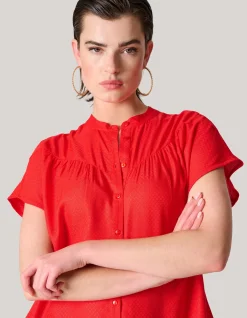 Relaxed Fit Top Rood