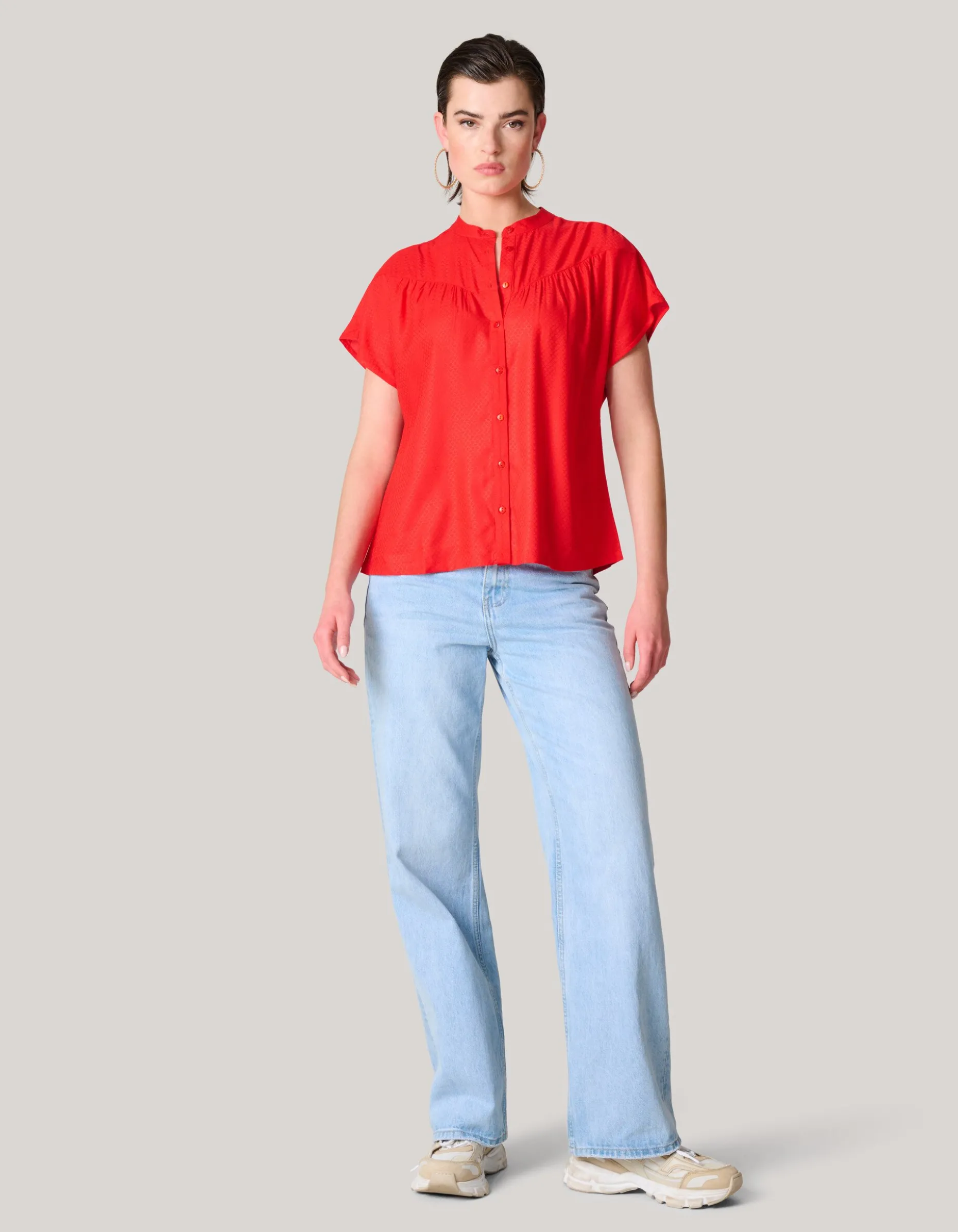 Relaxed Fit Top Rood
