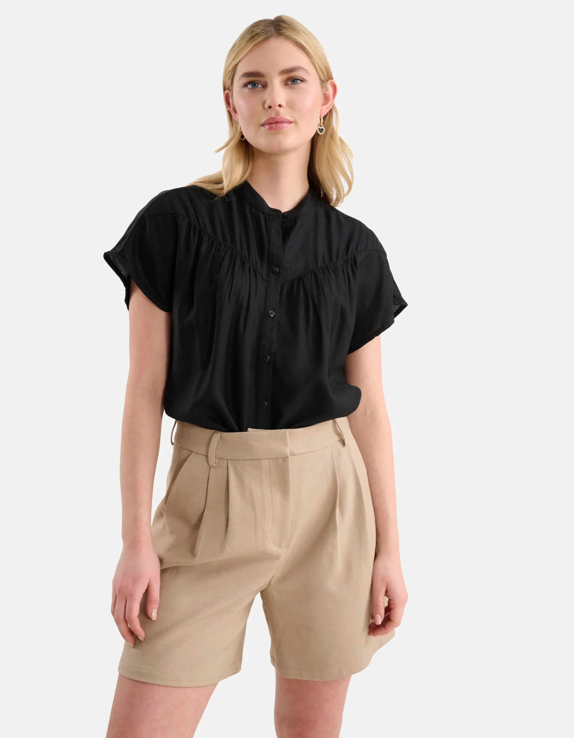 Relaxed Fit Top Zwart