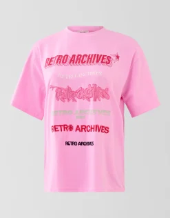 Retro Artwork T-shirt Roze
