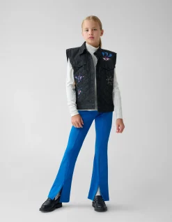 Rib Flared Legging Blauw