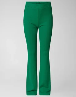 Rib Flared Legging Groen
