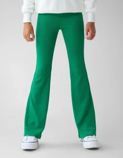 Rib Flared Legging Groen