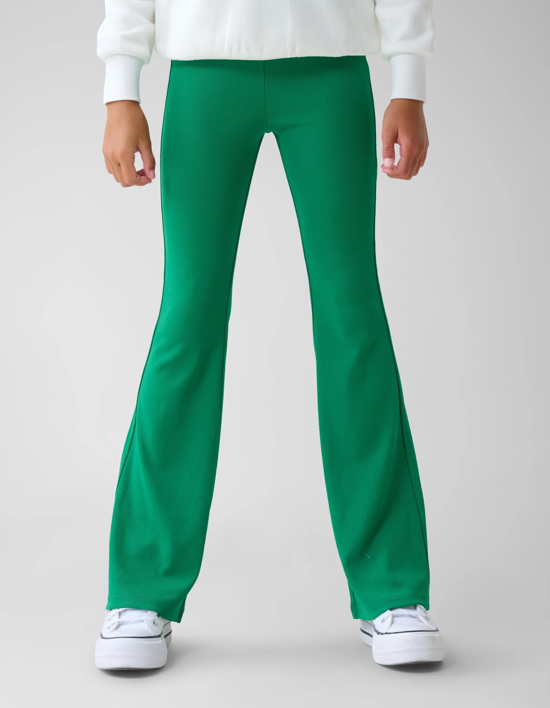 Rib Flared Legging Groen