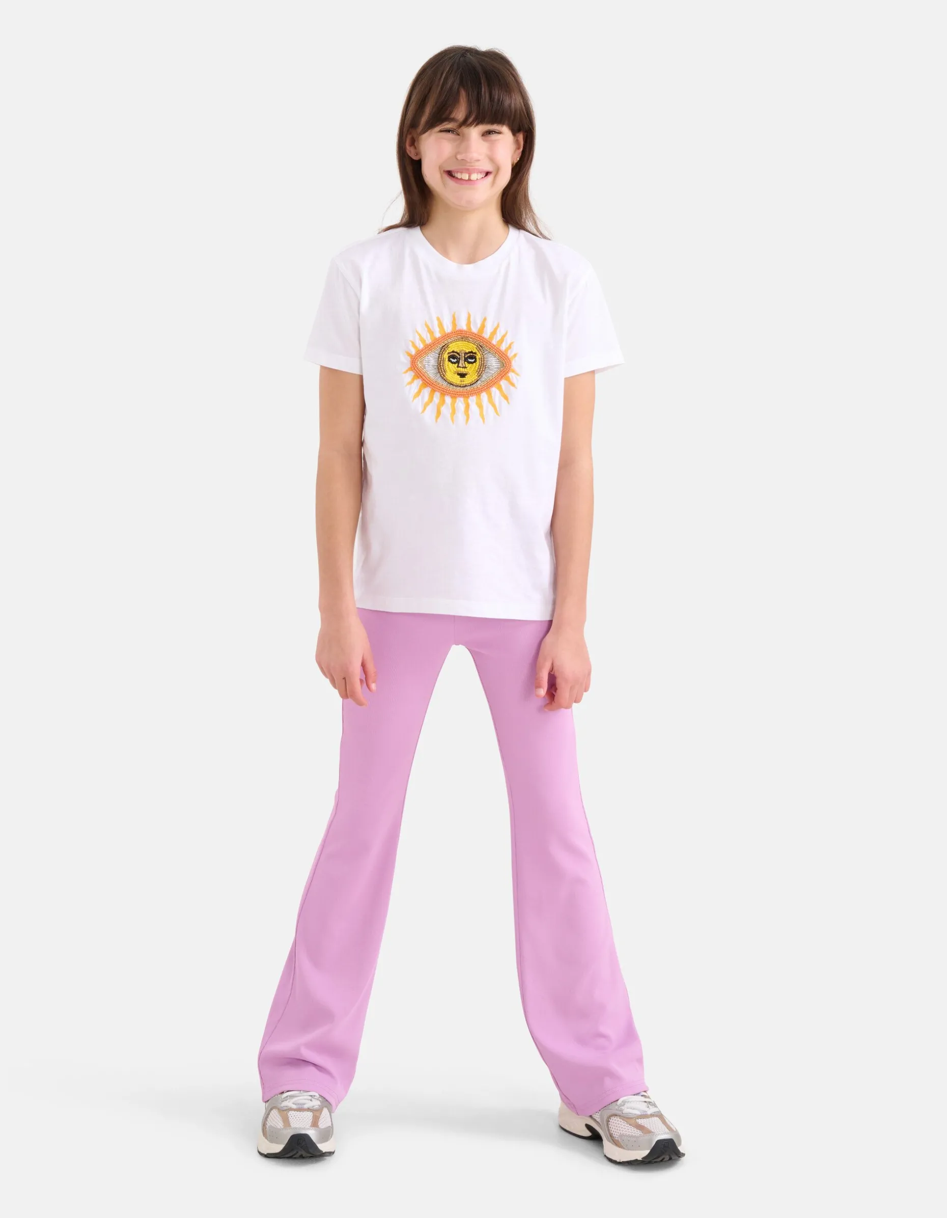Rib Flared Legging Lichtpaars