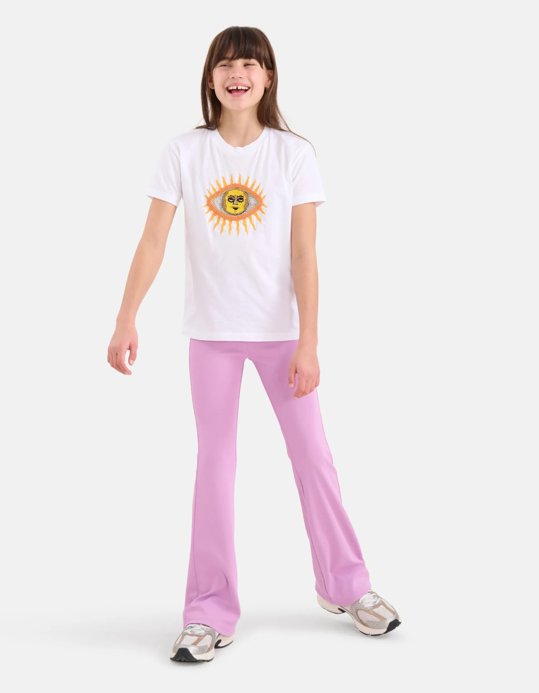 Rib Flared Legging Lichtpaars