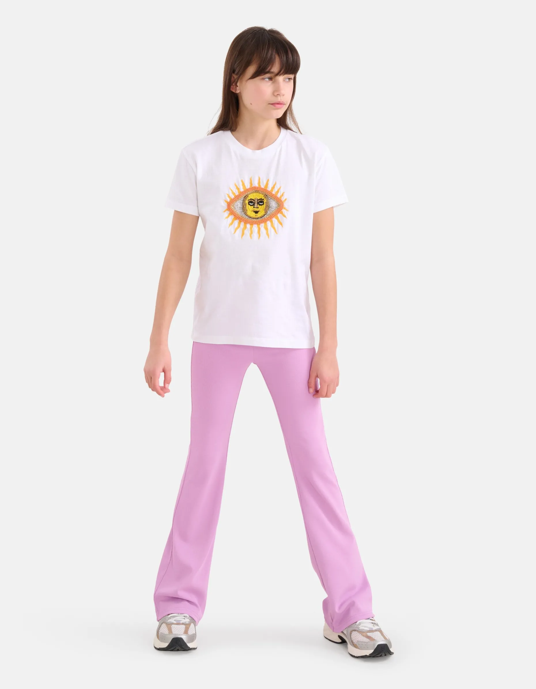 Rib Flared Legging Lichtpaars