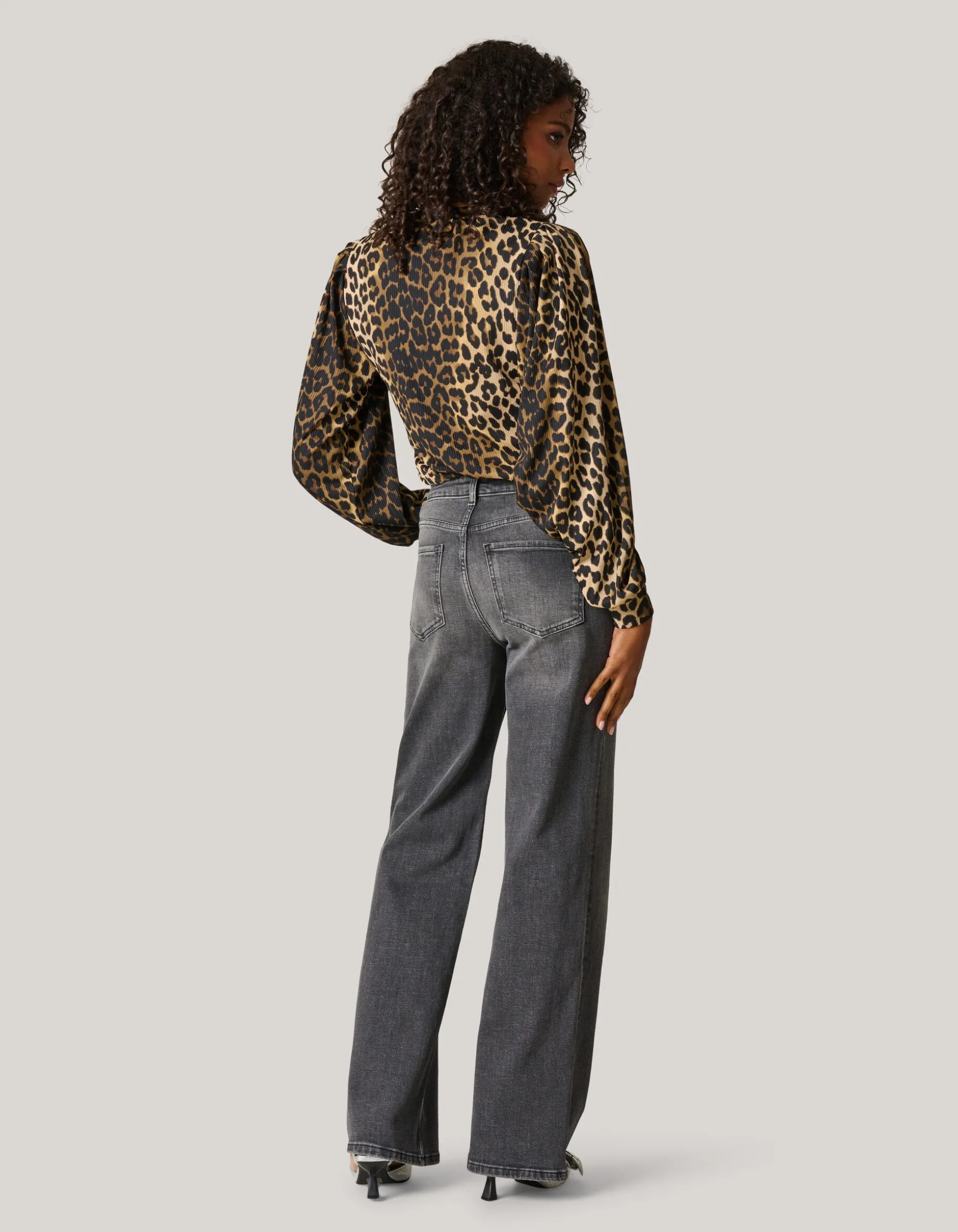 Rib Jersey Leopard Top Bruin