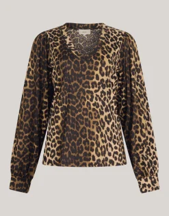 Rib Jersey Leopard Top Bruin