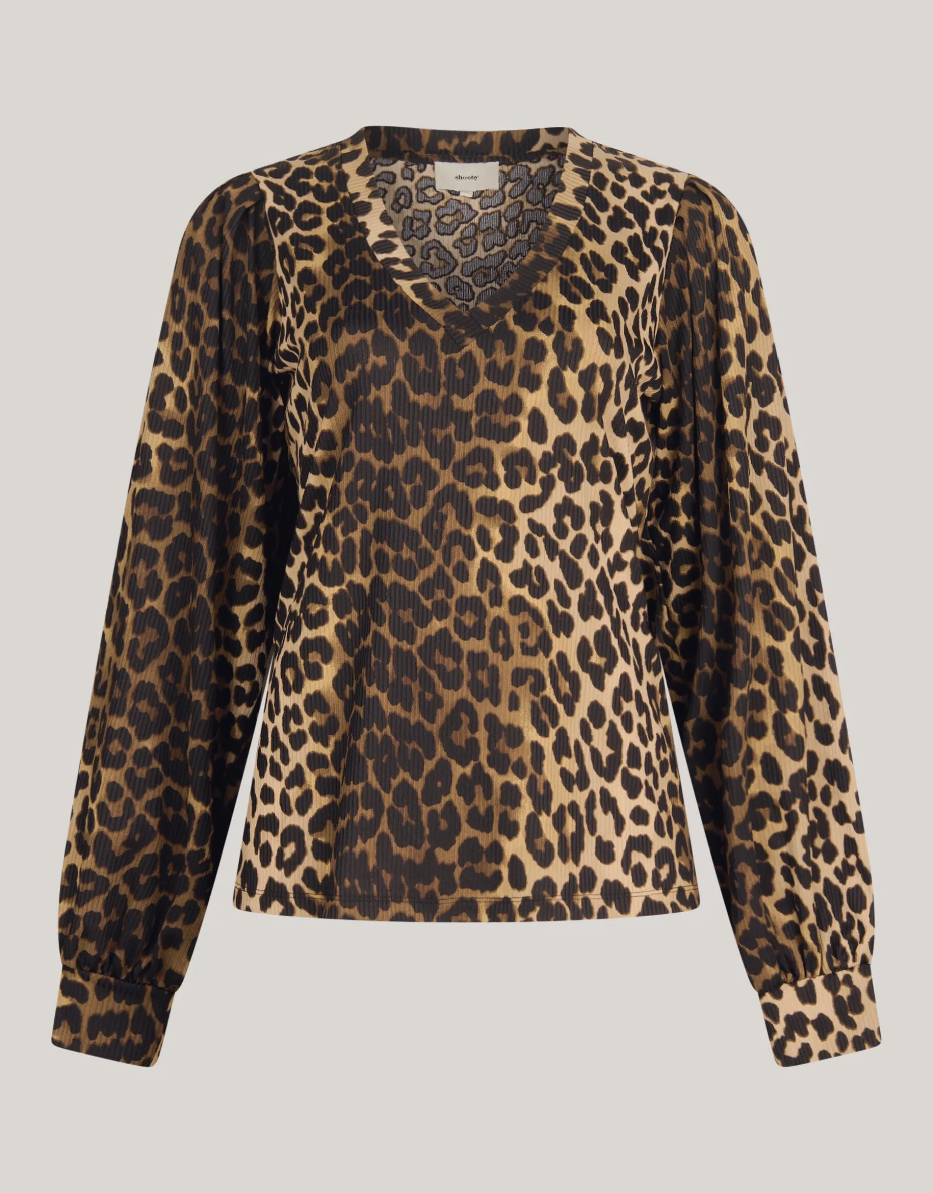 Rib Jersey Leopard Top Bruin