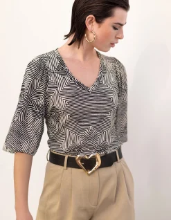 Rib Jersey Ruffle Top