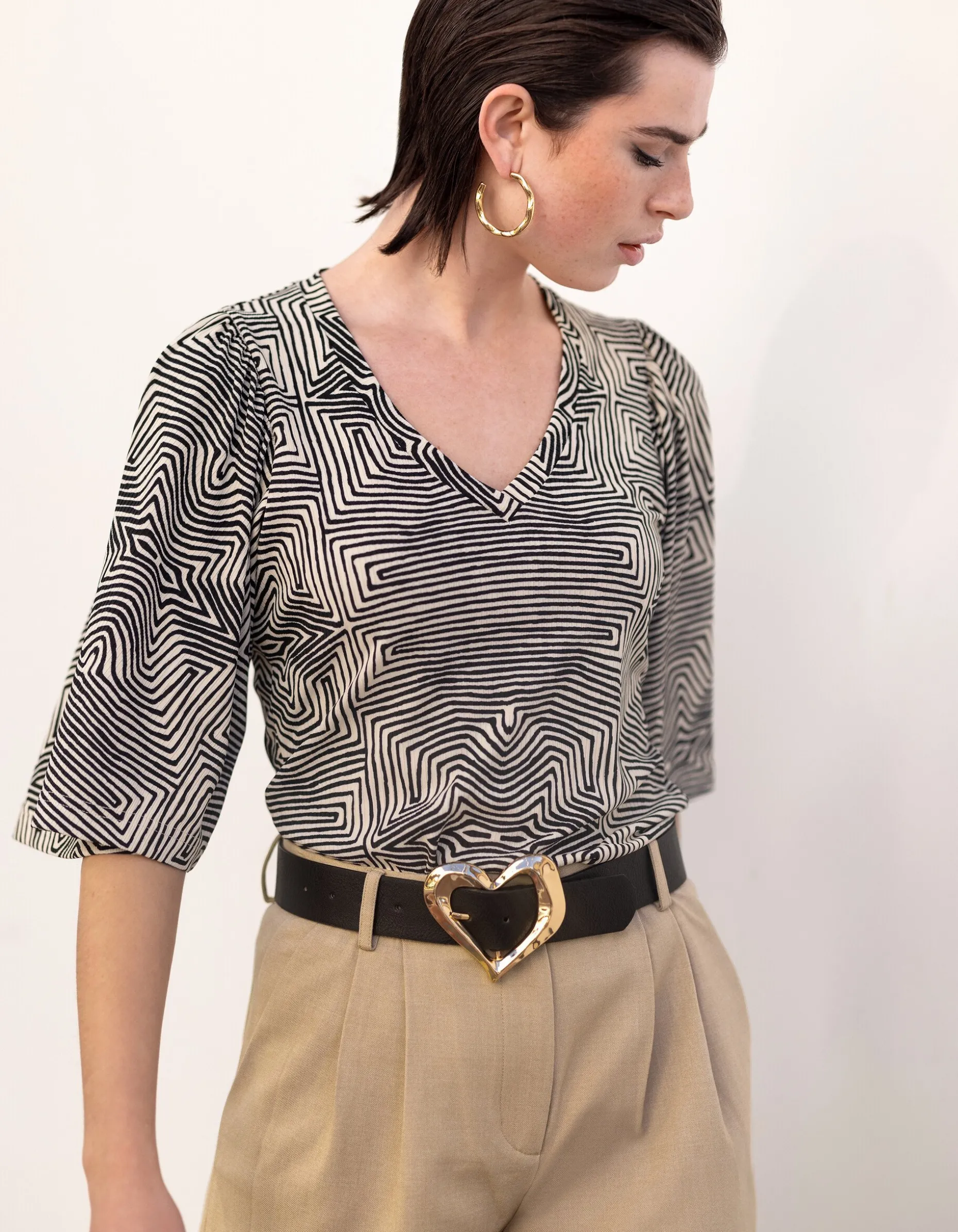 Rib Jersey Ruffle Top
