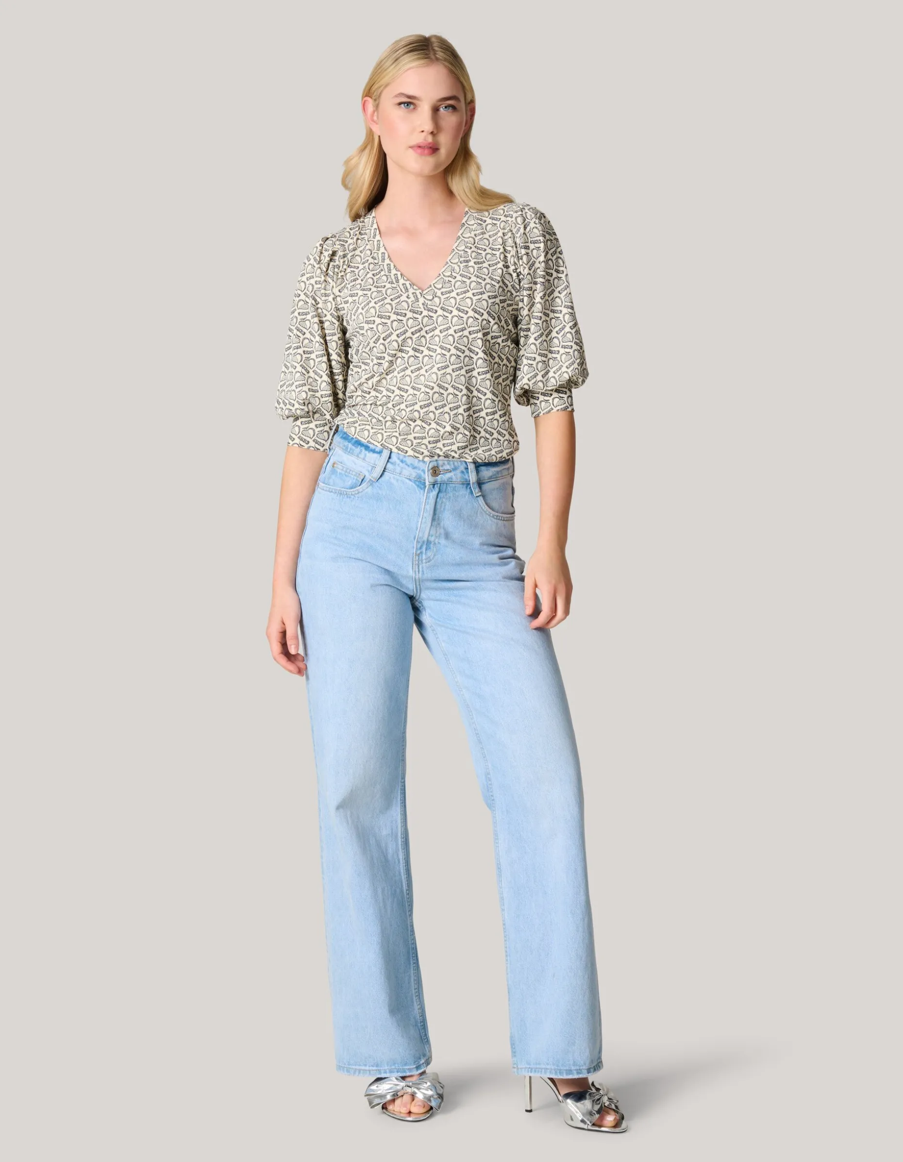 Rib Jersey Top Gebroken Wit