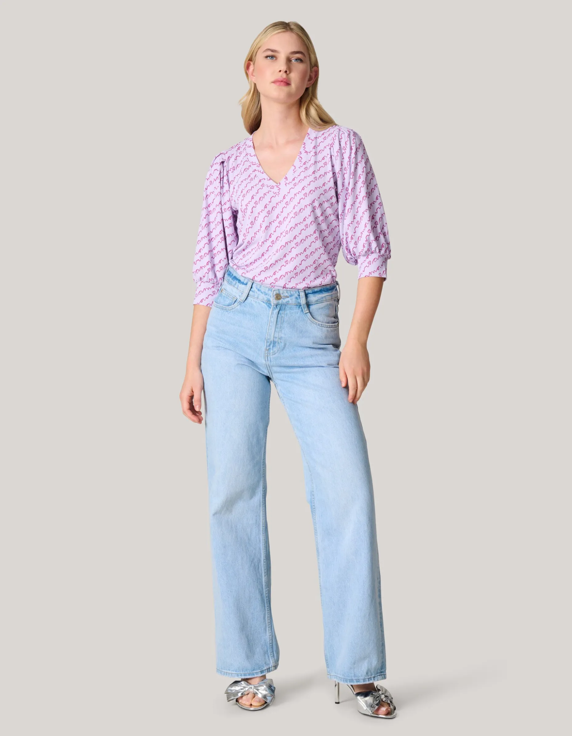 Rib Jersey Top Licht Paars
