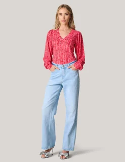 Rib Jersey Top Rood