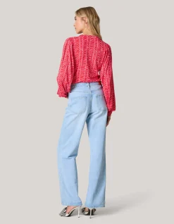 Rib Jersey Top Rood