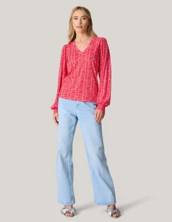 Rib Jersey Top Rood