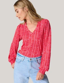 Rib Jersey Top Rood