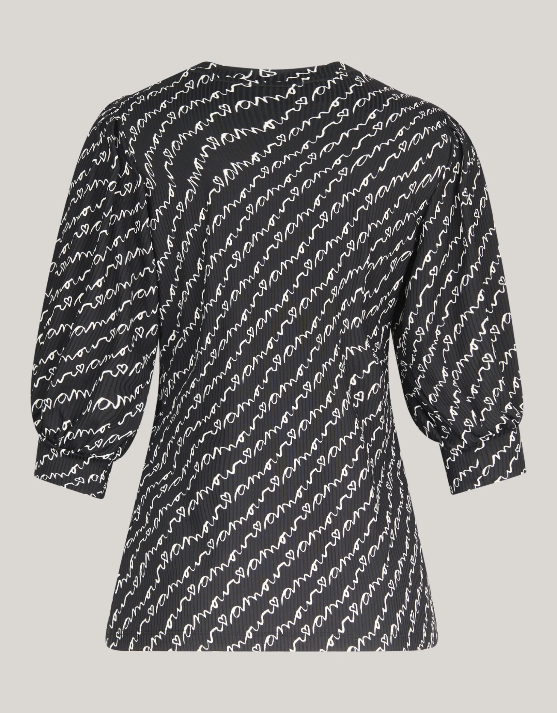 Rib Jersey Top Zwart