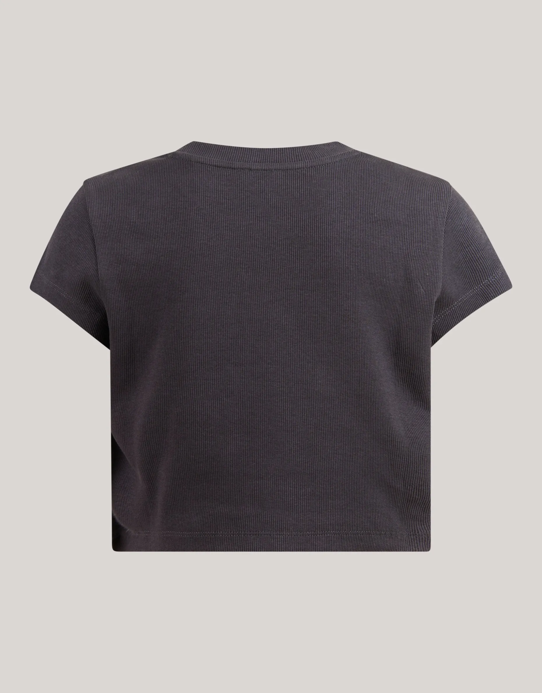 Ribbel Crop Top Donkergrijs