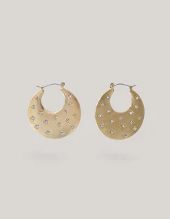 Ronde Strass Oorbellen Goud