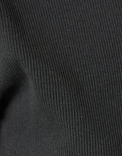 Ruffle Rib Longsleeve Top Zwart