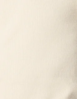 Ruffle Rib Top Gebroken Wit