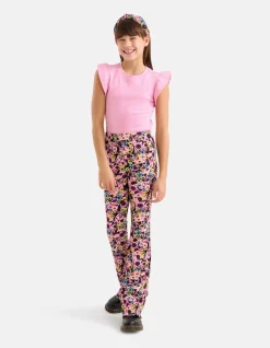 Ruffle Rib Top Roze