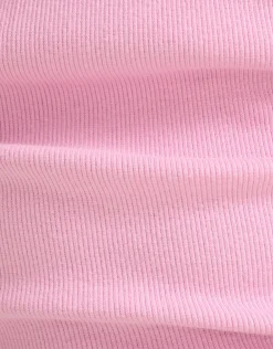 Ruffle Rib Top Roze