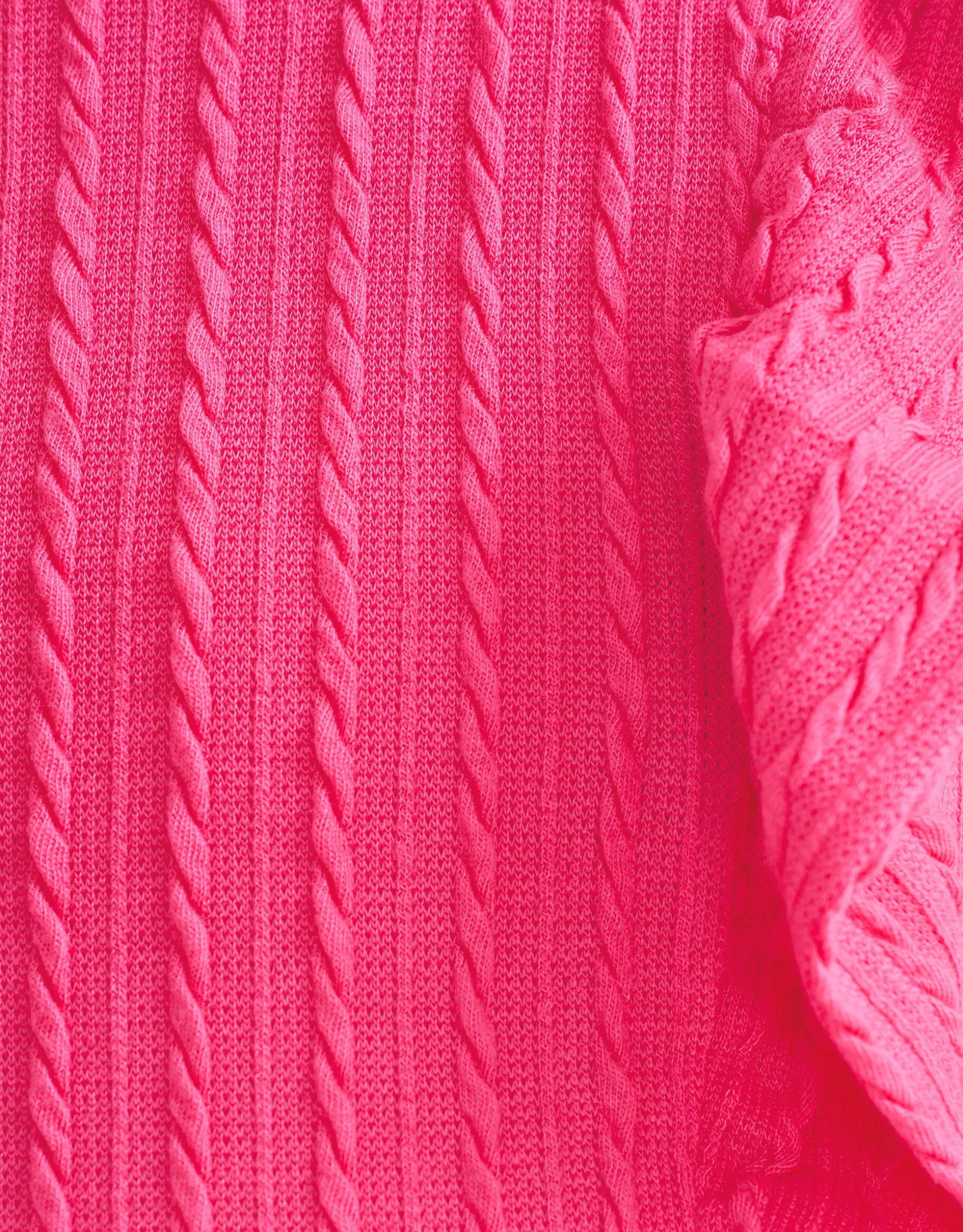 Ruffle Rib Top Roze