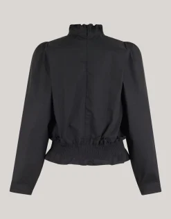 Ruffle Top Zwart