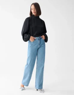 Satijnen Blouse Zwart
