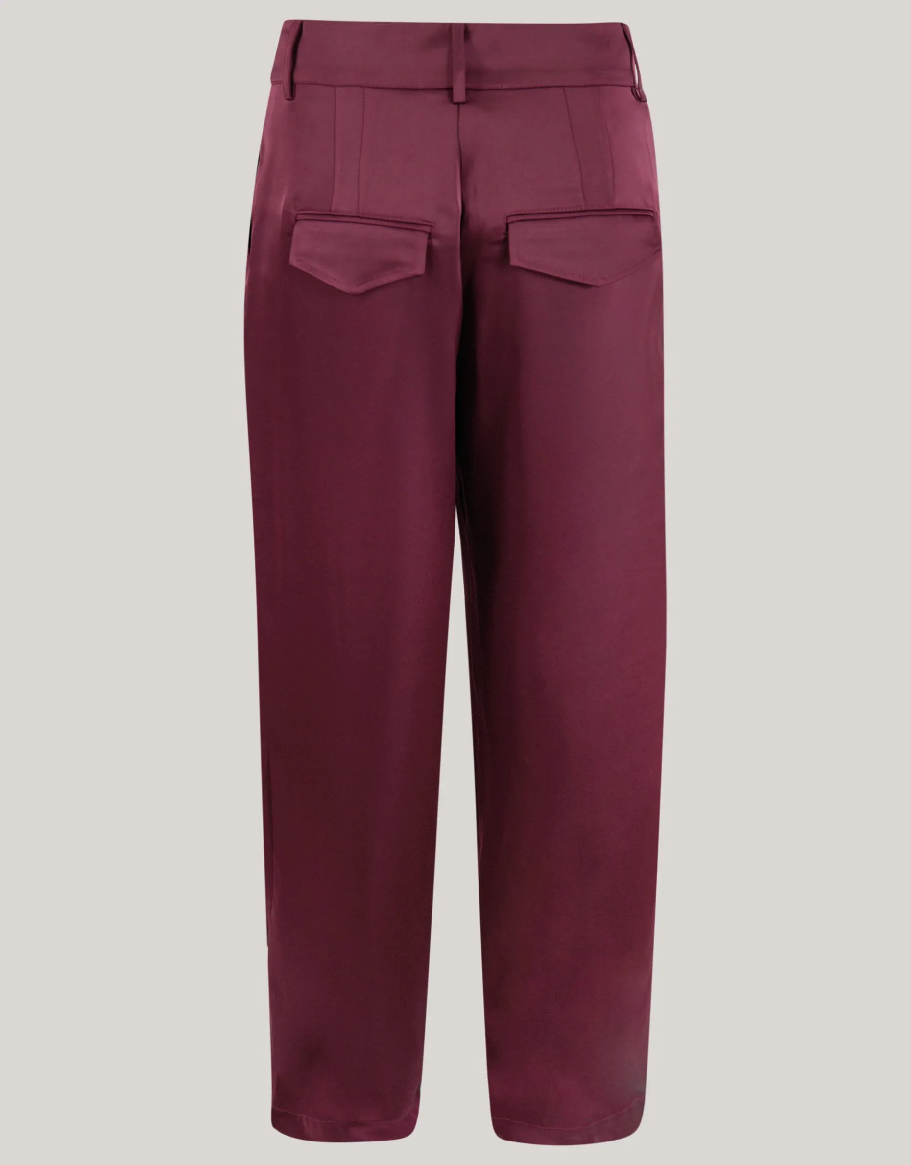 Satijnen Wide Leg Broek Donkerrood By Lonneke