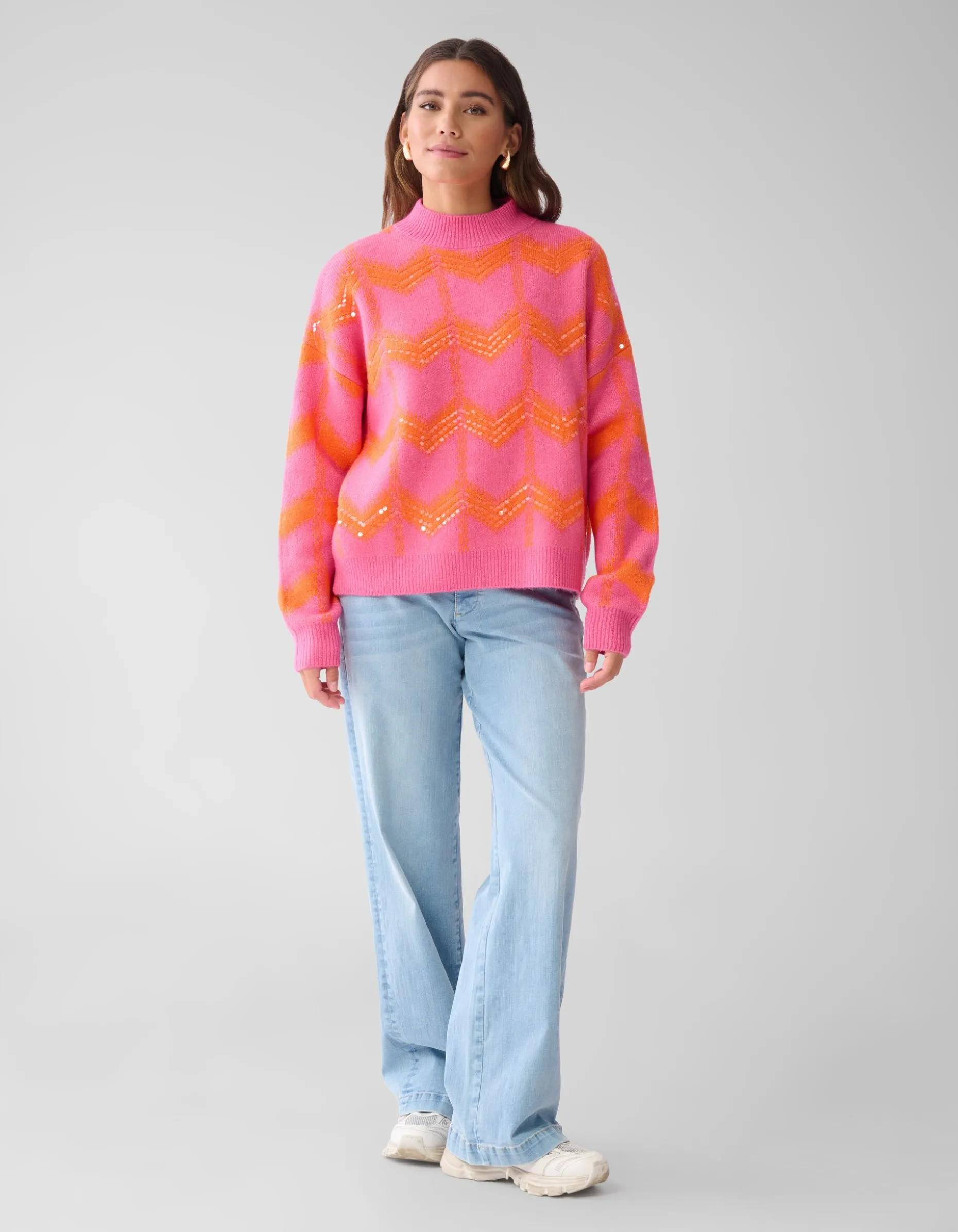 Sequin Dames Trui Roze By Furmey