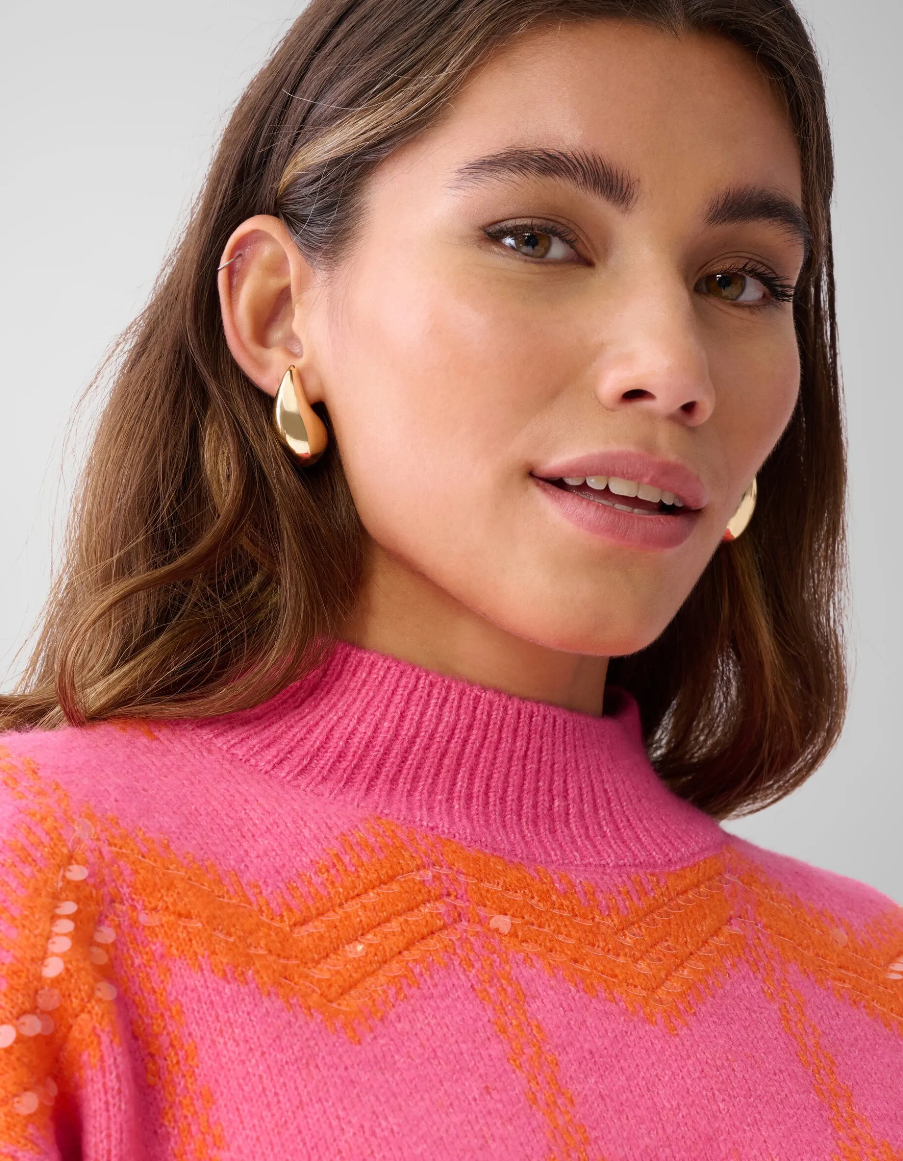 Sequin Dames Trui Roze By Furmey