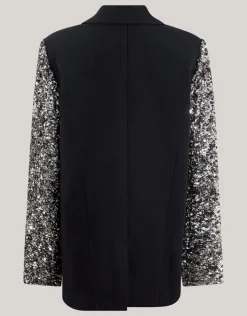 Sequin Mix Blazer Zwart