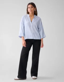 Shine Wide Blouse Lichtblauw