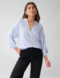 Shine Wide Blouse Lichtblauw