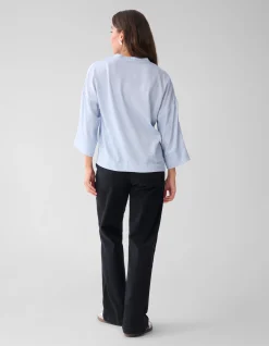 Shine Wide Blouse Lichtblauw
