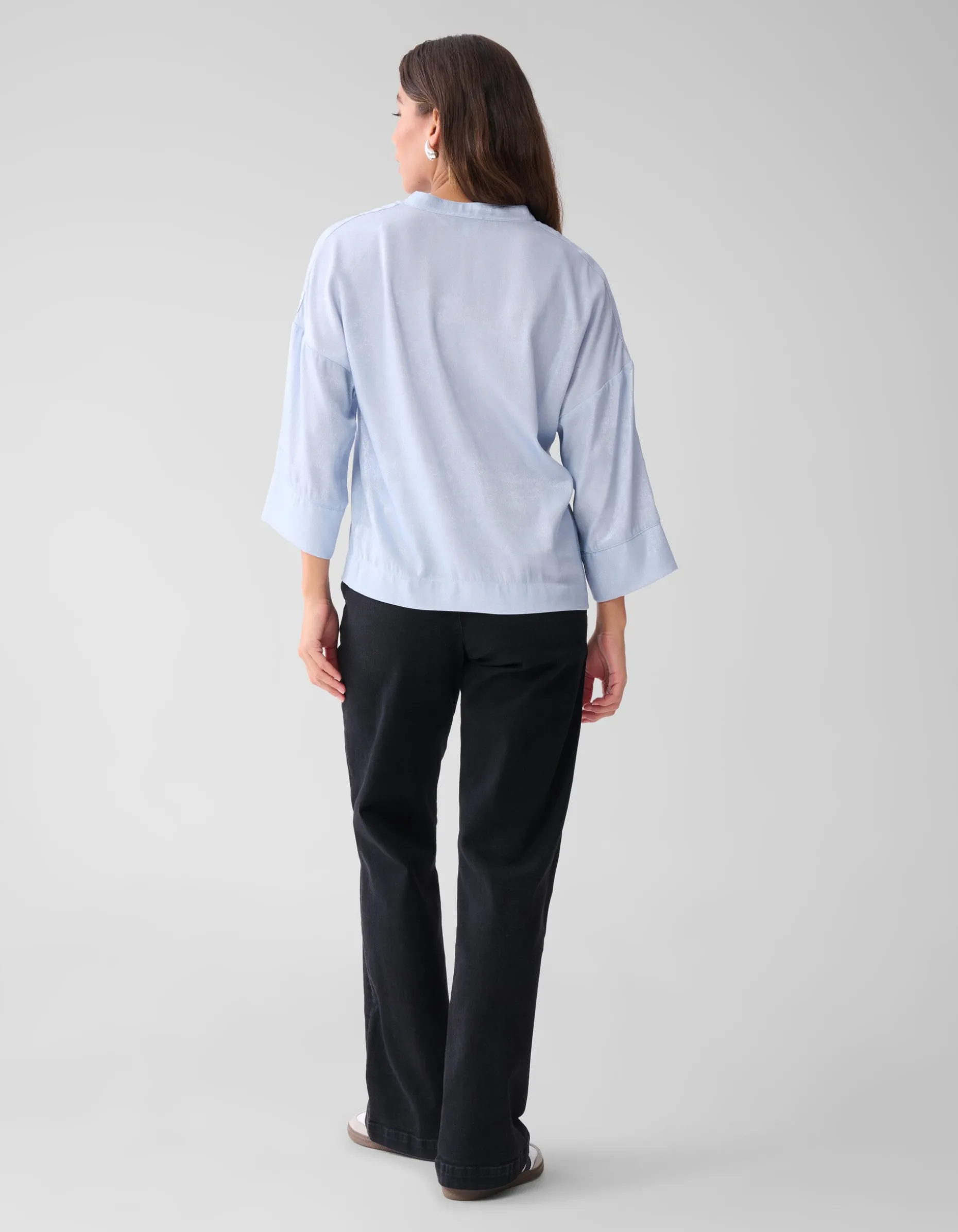 Shine Wide Blouse Lichtblauw
