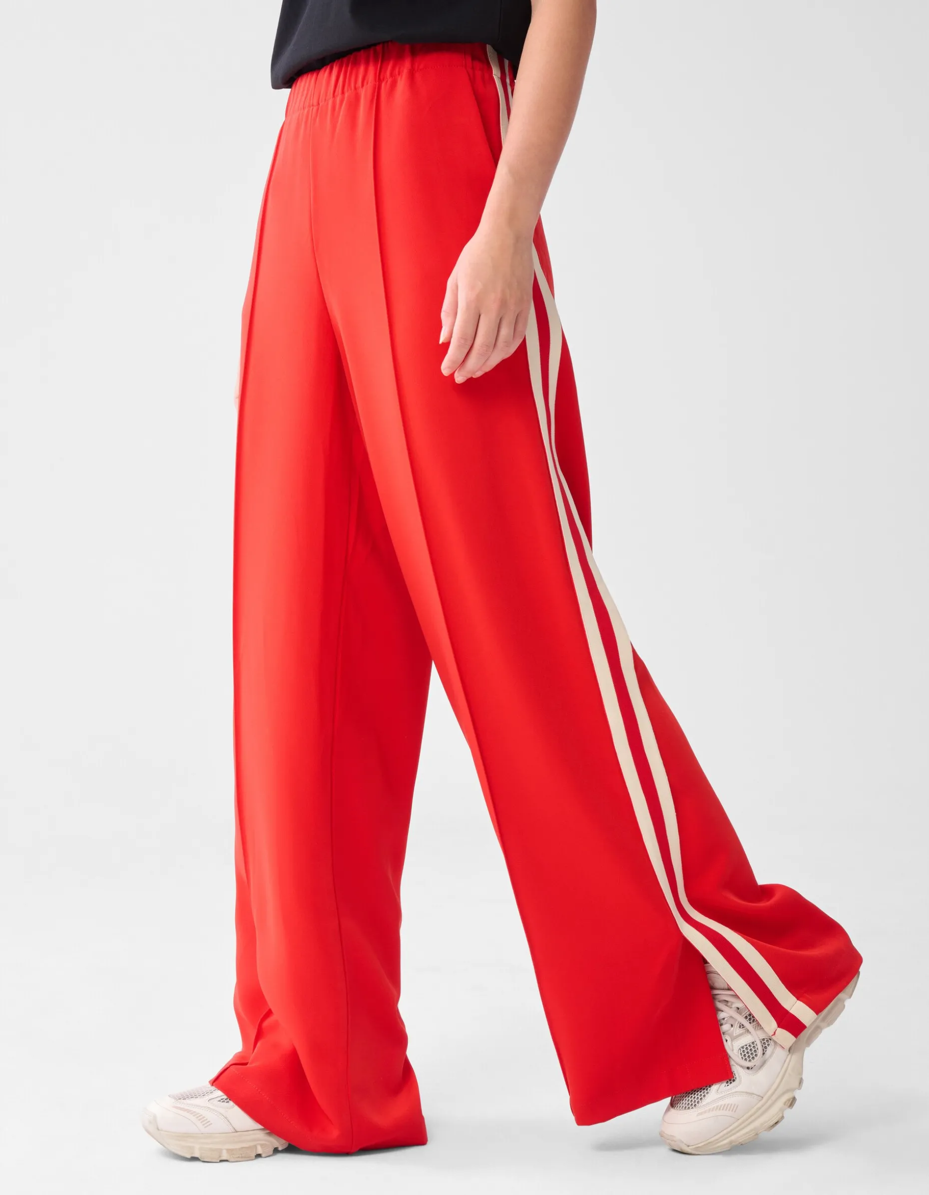 Side Stripe Broek Rood