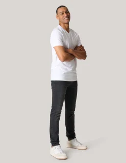 Skinny Fit Jeans Zwart Washed L32