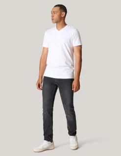Skinny Fit Jeans Zwart Washed L34