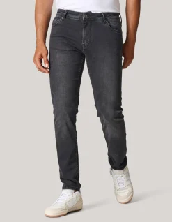 Skinny Fit Jeans Zwart Washed L34