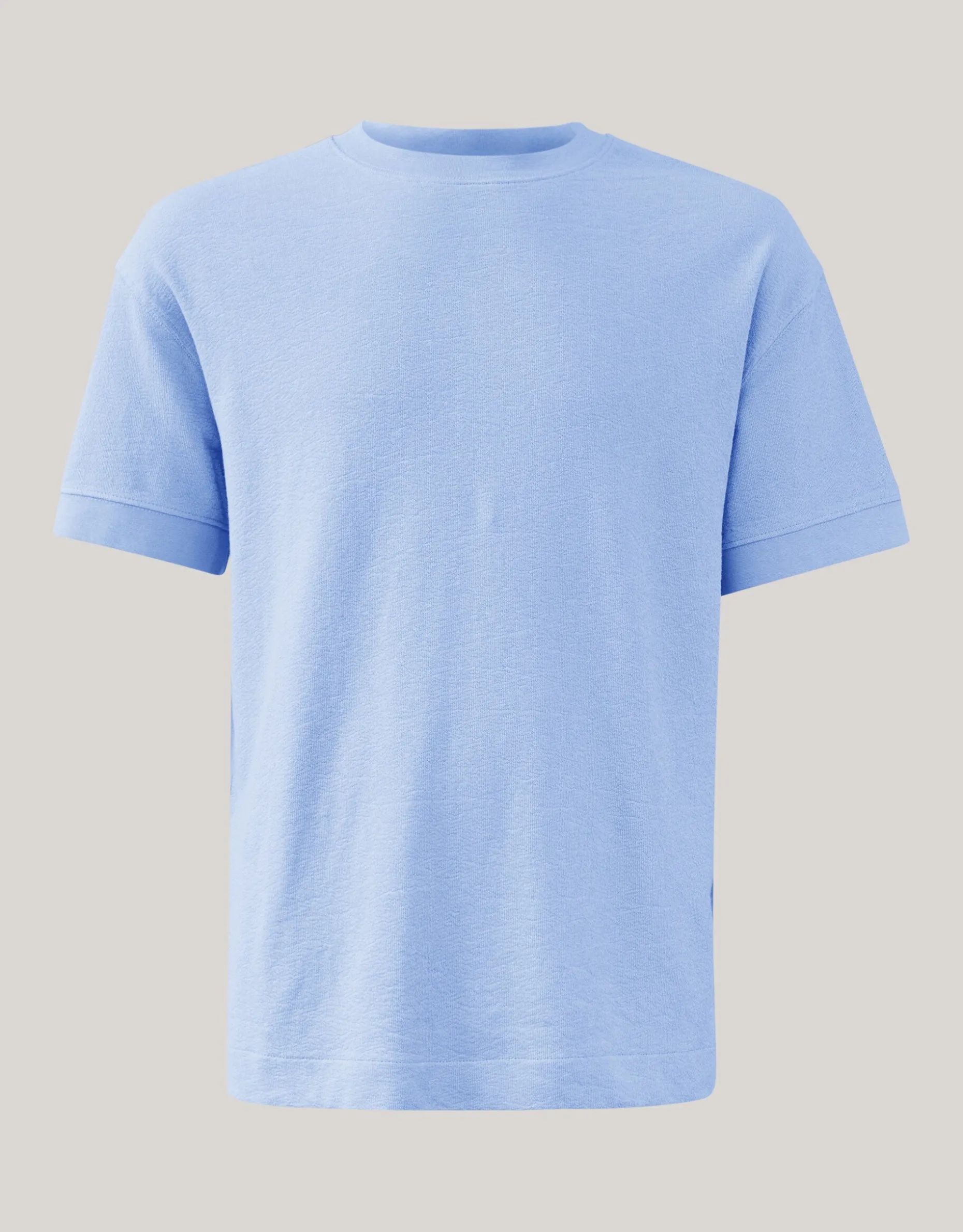 Slub Structuur T-shirt Lichtblauw